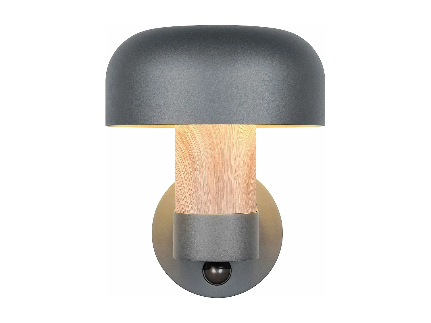 Applique da esterno c/sensore movimento, antracite e legno, H 25 cm, Fraser