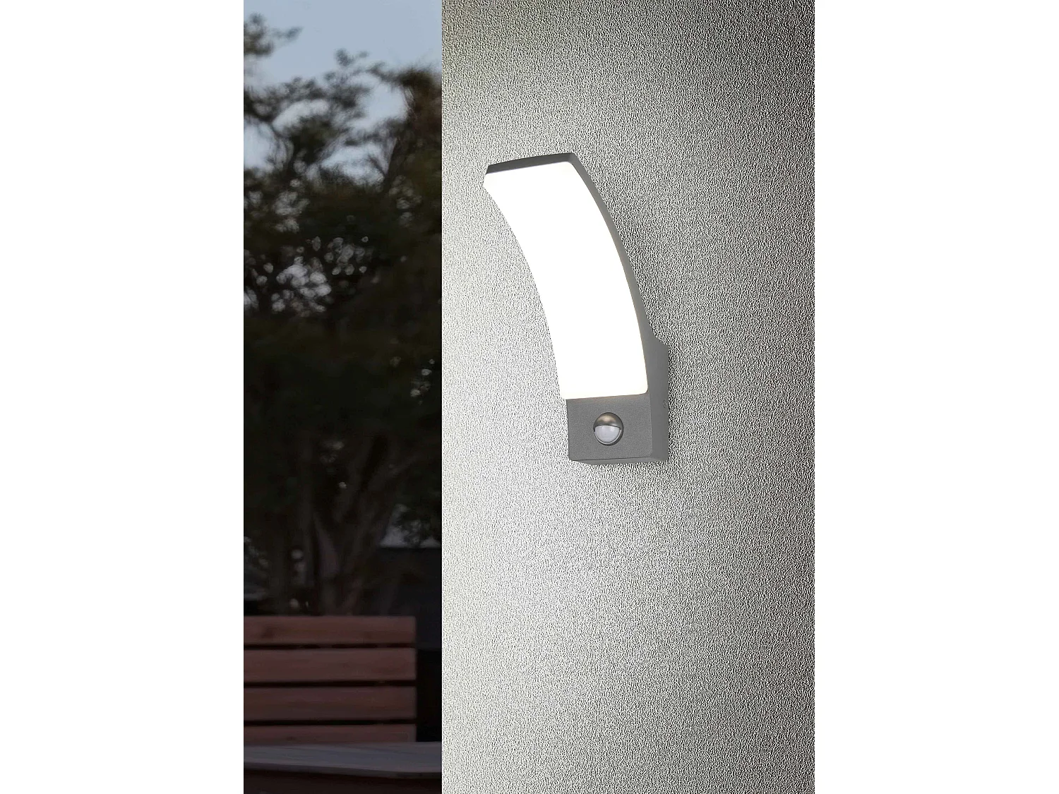 Applique da esterno LED c/sensore movimento, antracite, H 23 cm, Beja