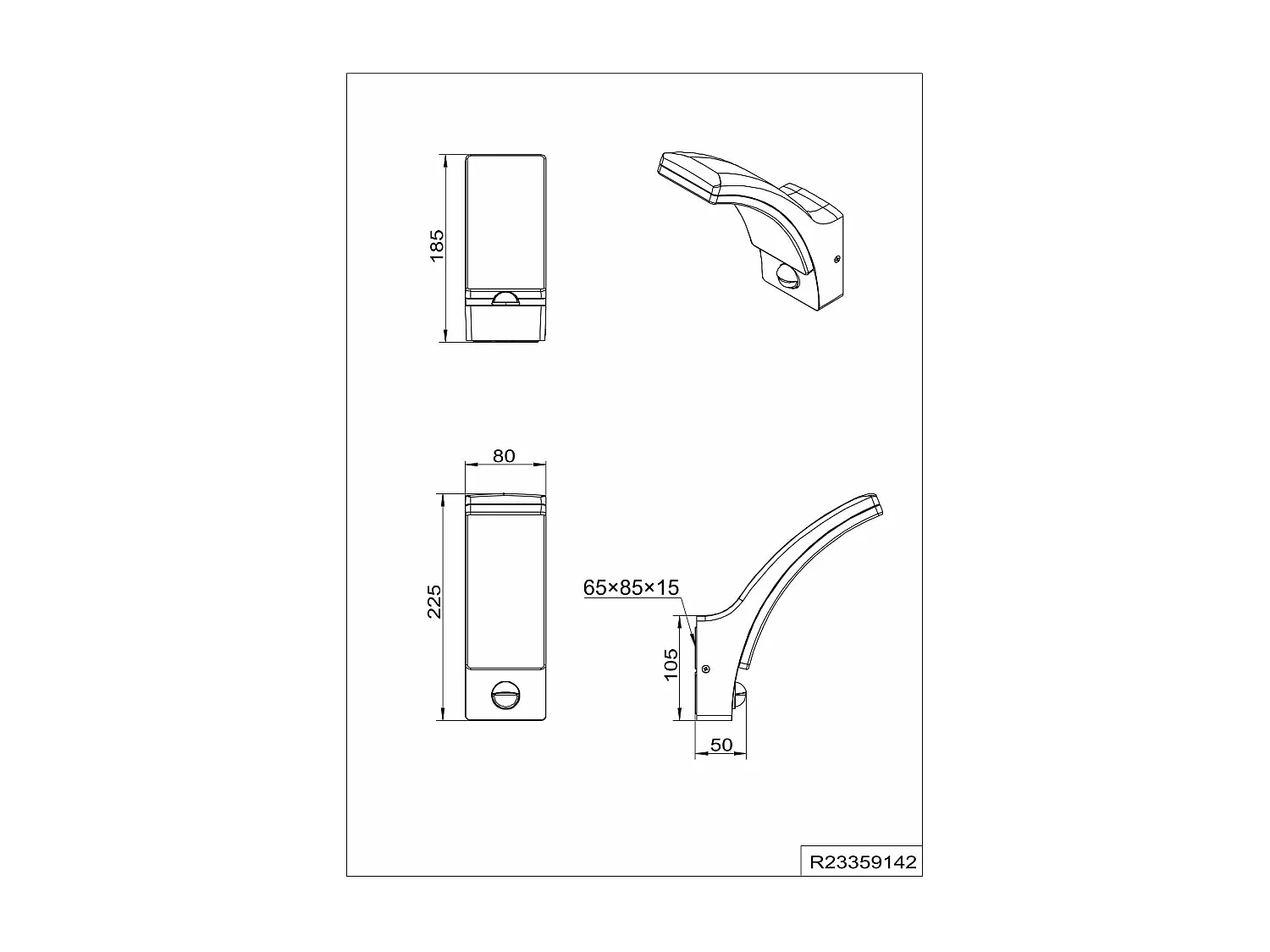 Applique da esterno LED c/sensore movimento, antracite, H 23 cm, Beja