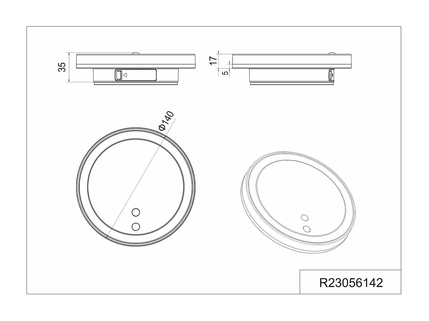 Applique da esterno LED ricaricabile, c/sensori, tonda, D 14 cm, Fortaleza