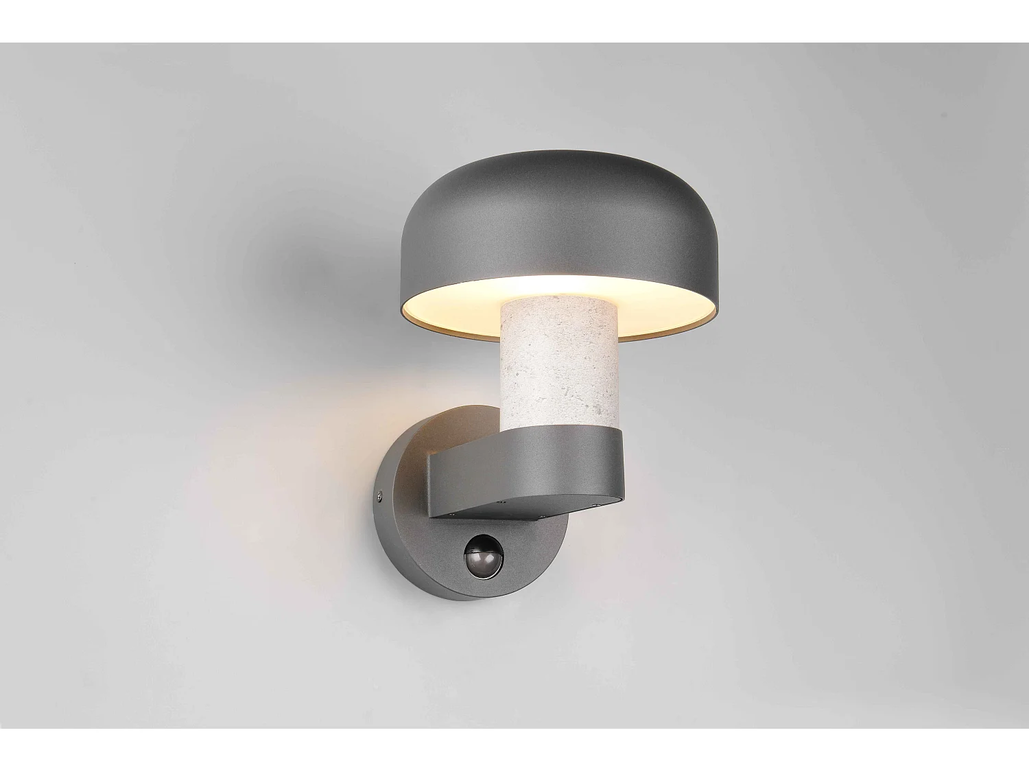 Applique da esterno c/sensore movimento, antracite e cemento, H 25 cm, Fraser