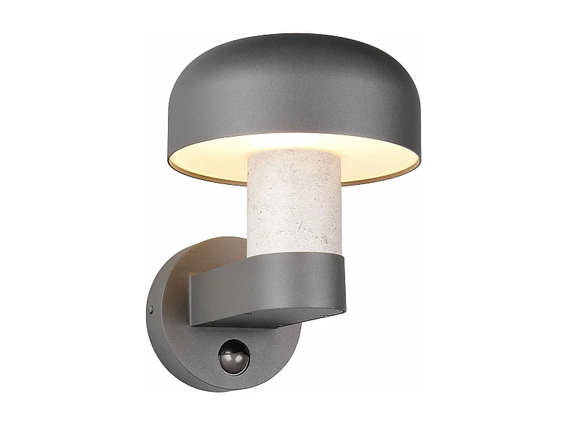 Applique da esterno c/sensore movimento, antracite e cemento, H 25 cm, Fraser