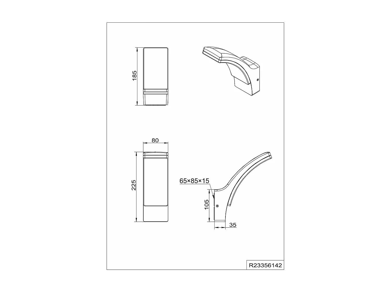 Applique da esterno LED, alluminio, antracite, H 23 cm, Beja