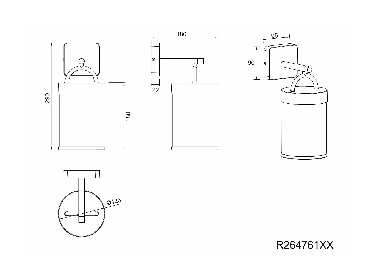 Applique da esterno, alluminio, antracite, H 29 cm, Almeria