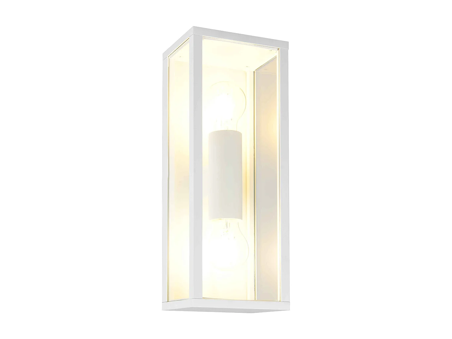 Applique da esterno, alluminio e vetro, bianco, H 40 cm, Garonne