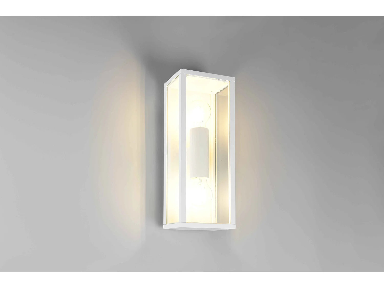 Applique da esterno, alluminio e vetro, bianco, H 40 cm, Garonne