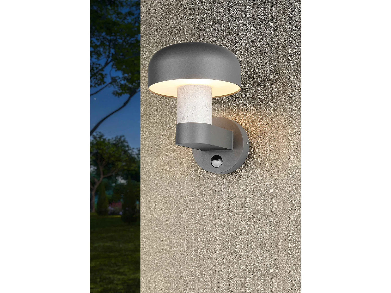 Applique da esterno, alluminio, antracite e cemento, H 25 cm, Fraser