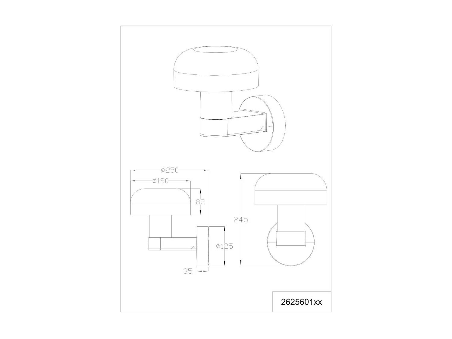 Applique da esterno, alluminio, antracite e cemento, H 25 cm, Fraser