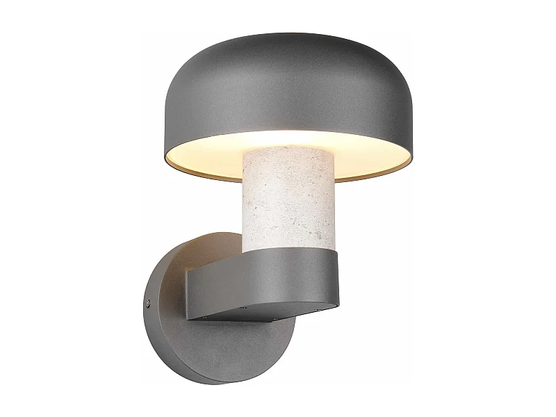 Applique da esterno, alluminio, antracite e cemento, H 25 cm, Fraser