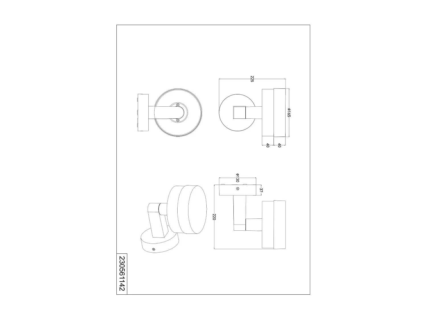 Applique da esterno LED, alluminio, antracite, H 23 cm, Mackenzie