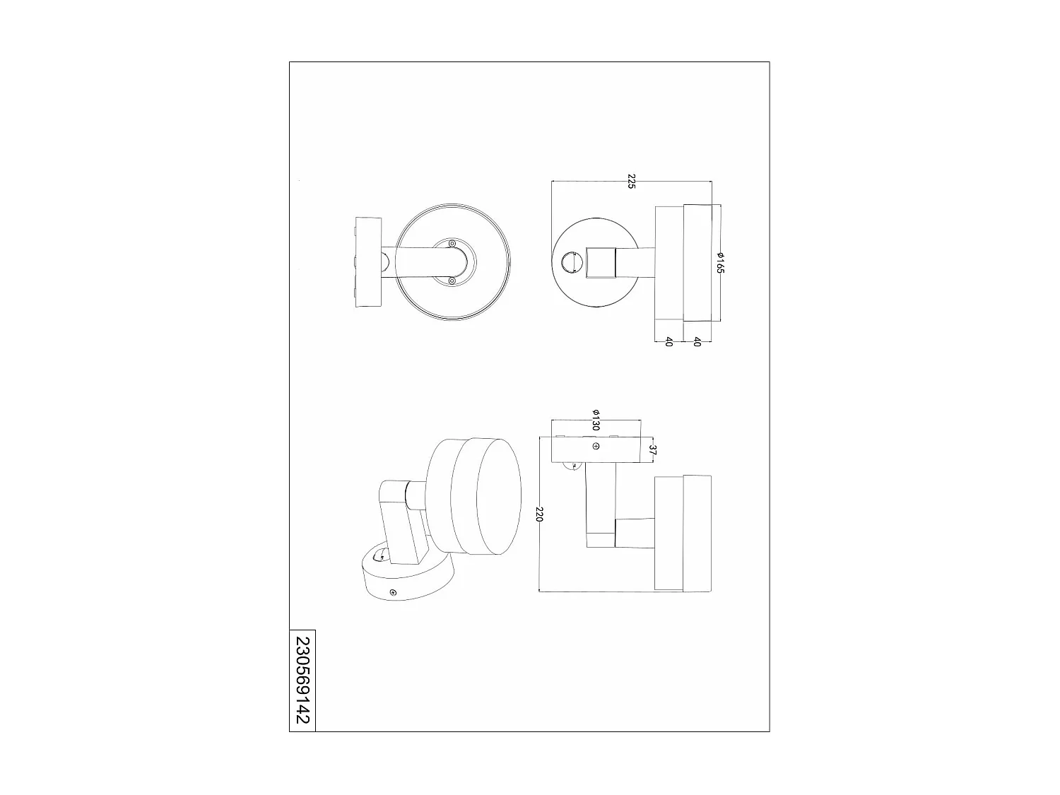 Applique da esterno LED c/sensore movimento, alluminio, H 23 cm, Mackenzie
