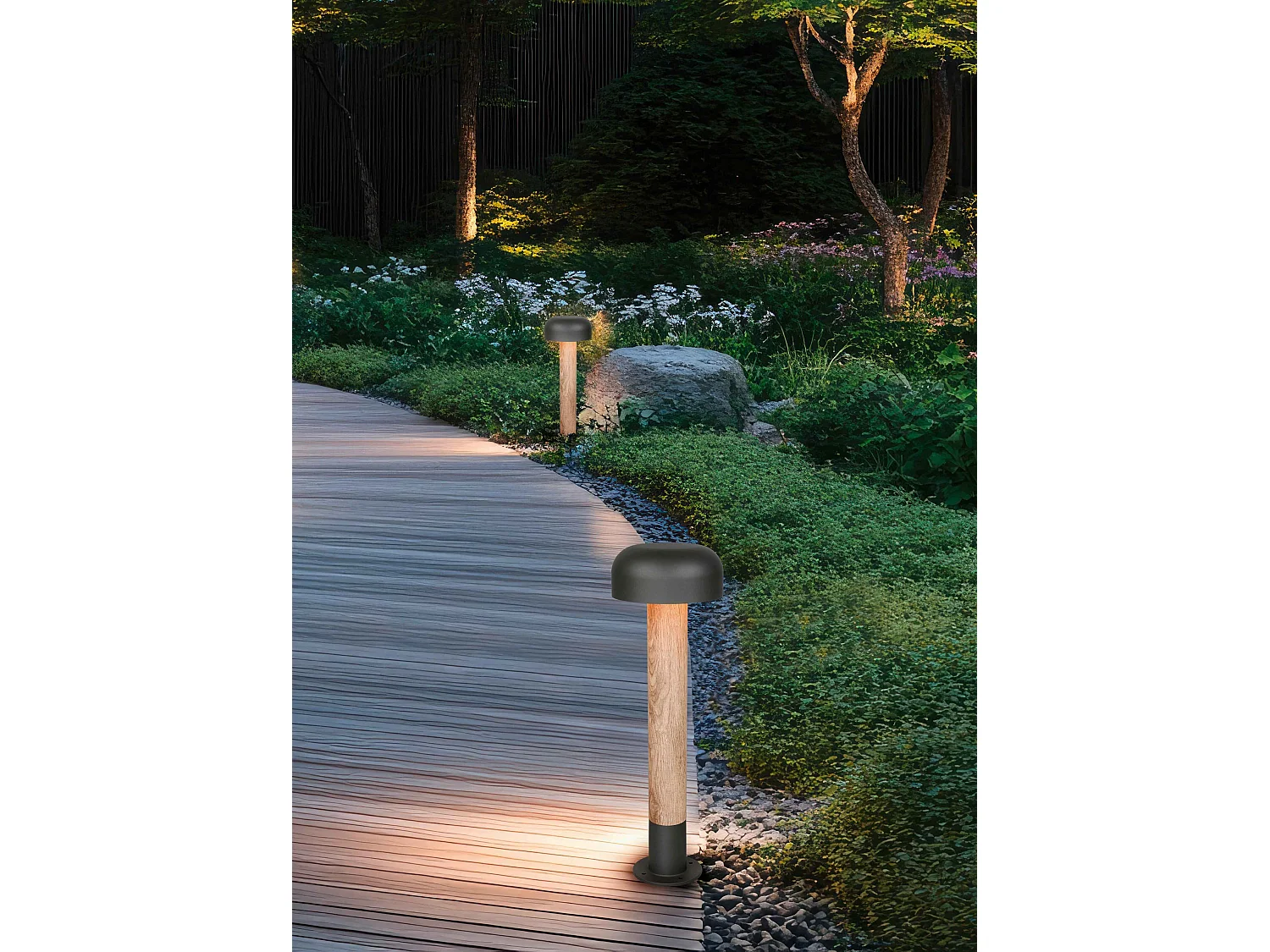 Palo da esterno, alluminio, antracite e cemento, H 54 cm, Fraser