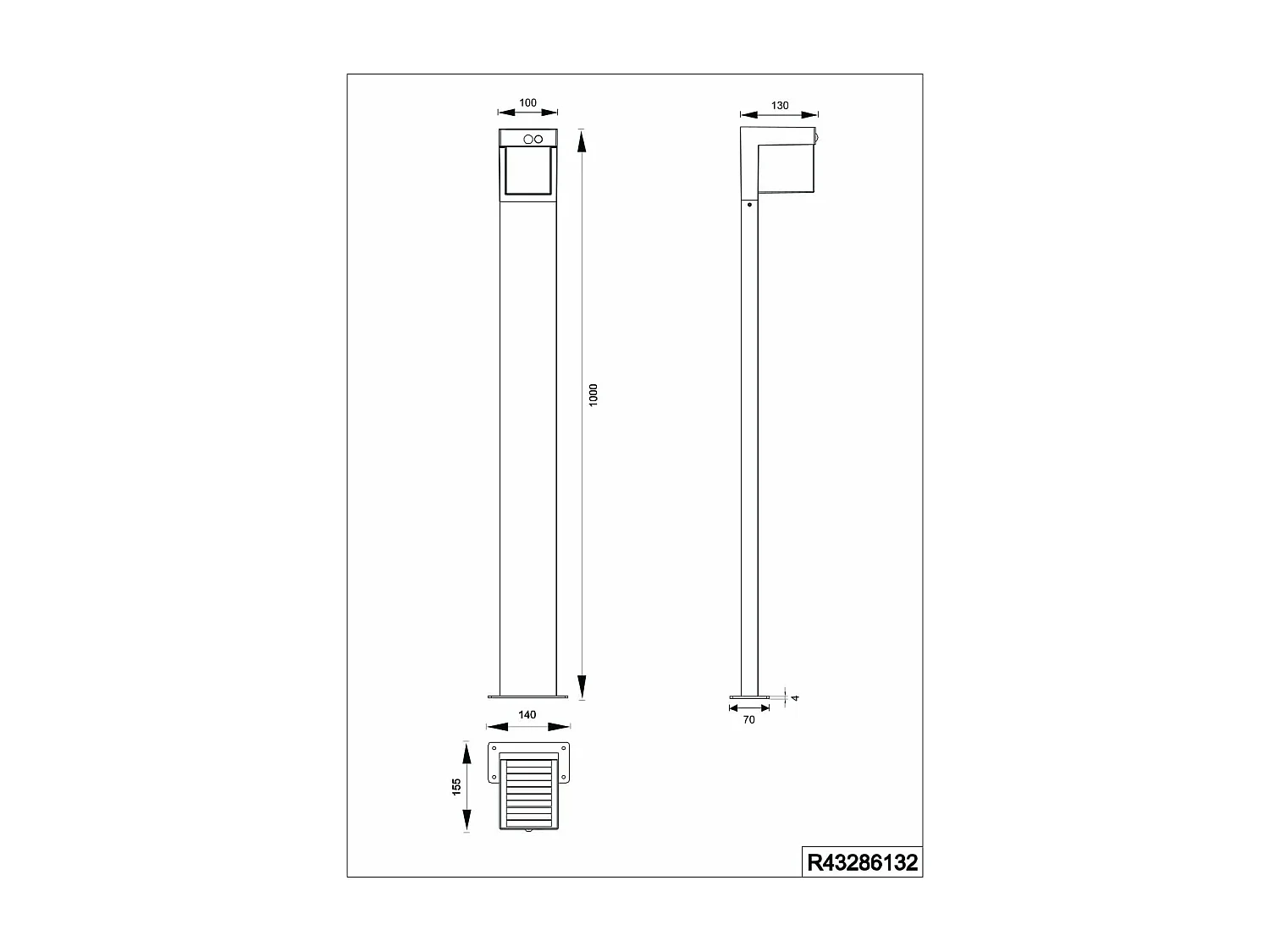 Palo alto da esterno LED, solare, c/sensori, nero, H 100 cm, Colombo