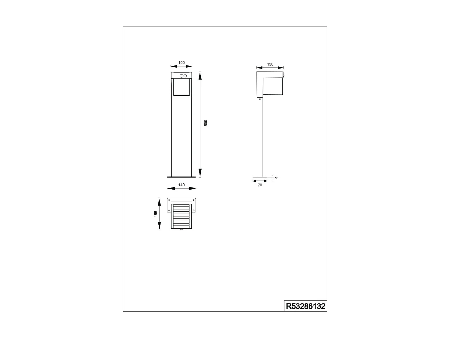 Palo da esterno LED, solare, c/sensori, nero, H 50 cm, Colombo