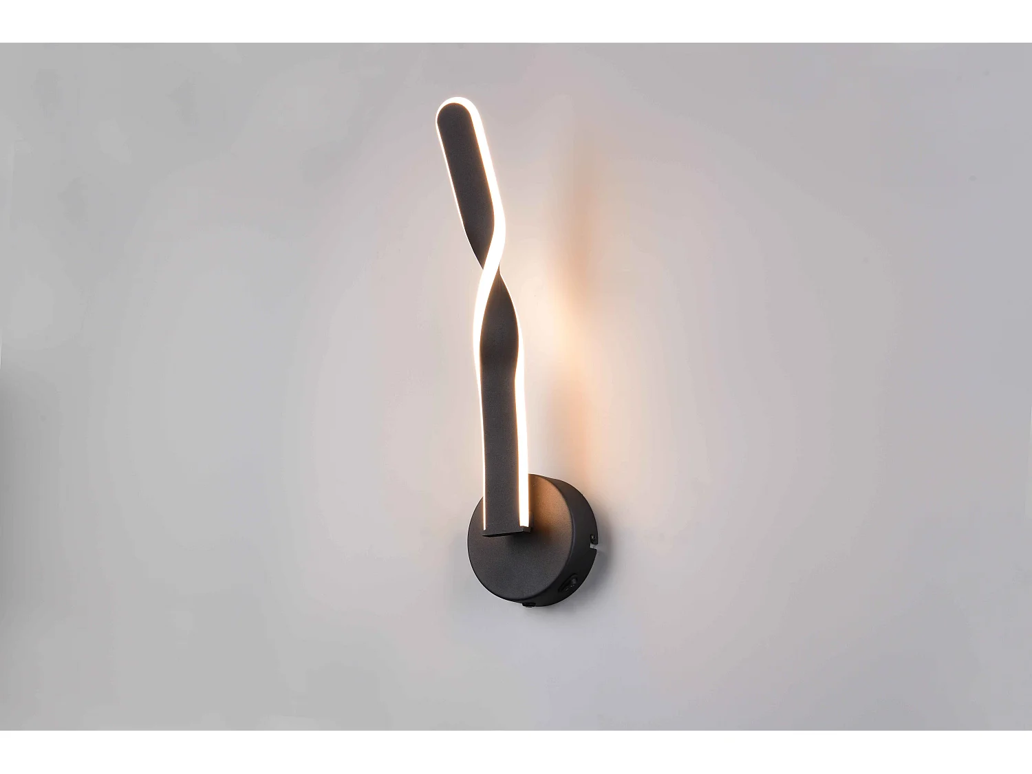 Applique LED, metallo, nero, H 46 cm, Ginko