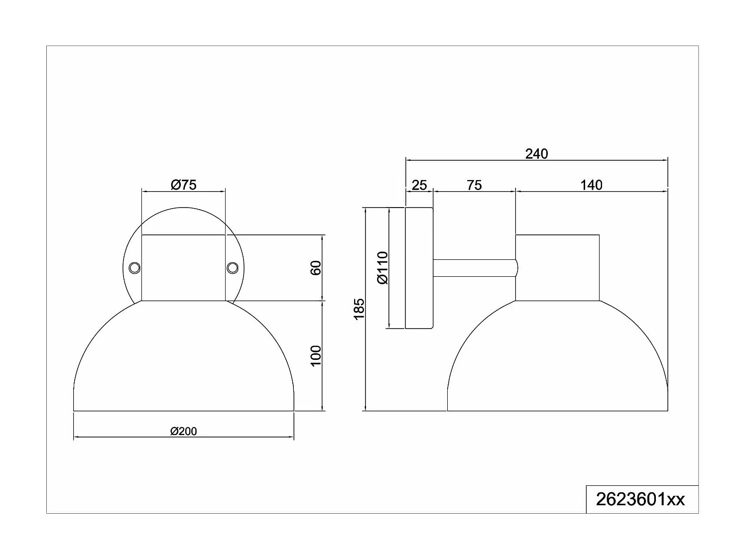 Applique outdoor IP44 Elbe