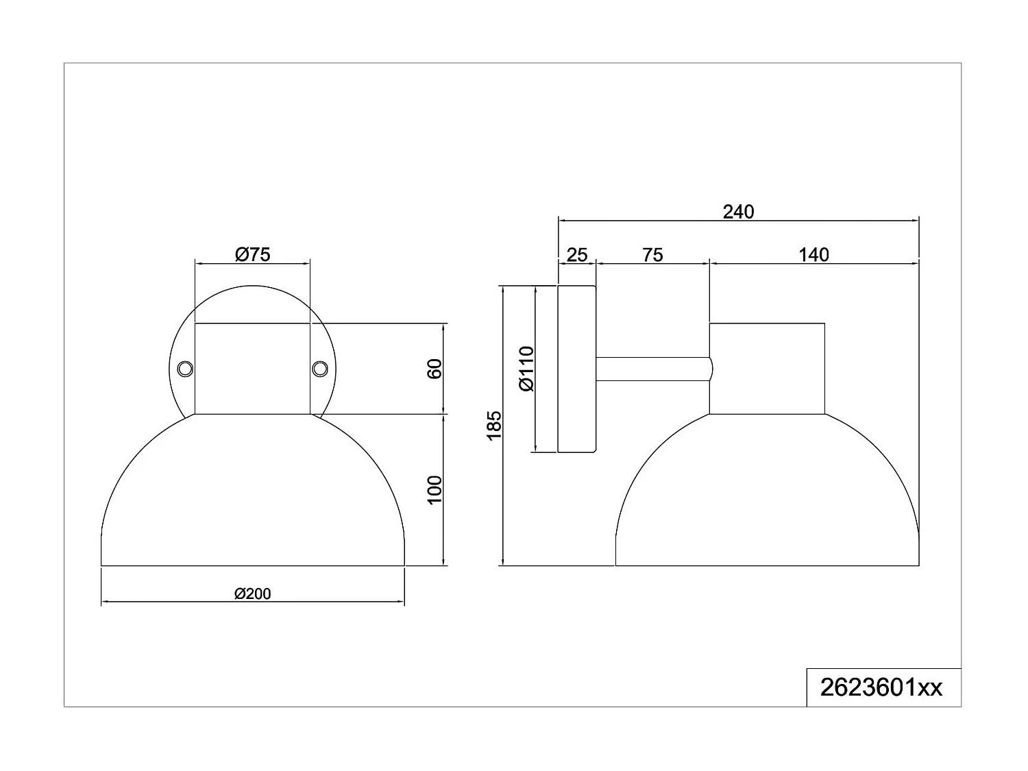 Applique da esterno, metallo, verde, H 19 cm, Elbe