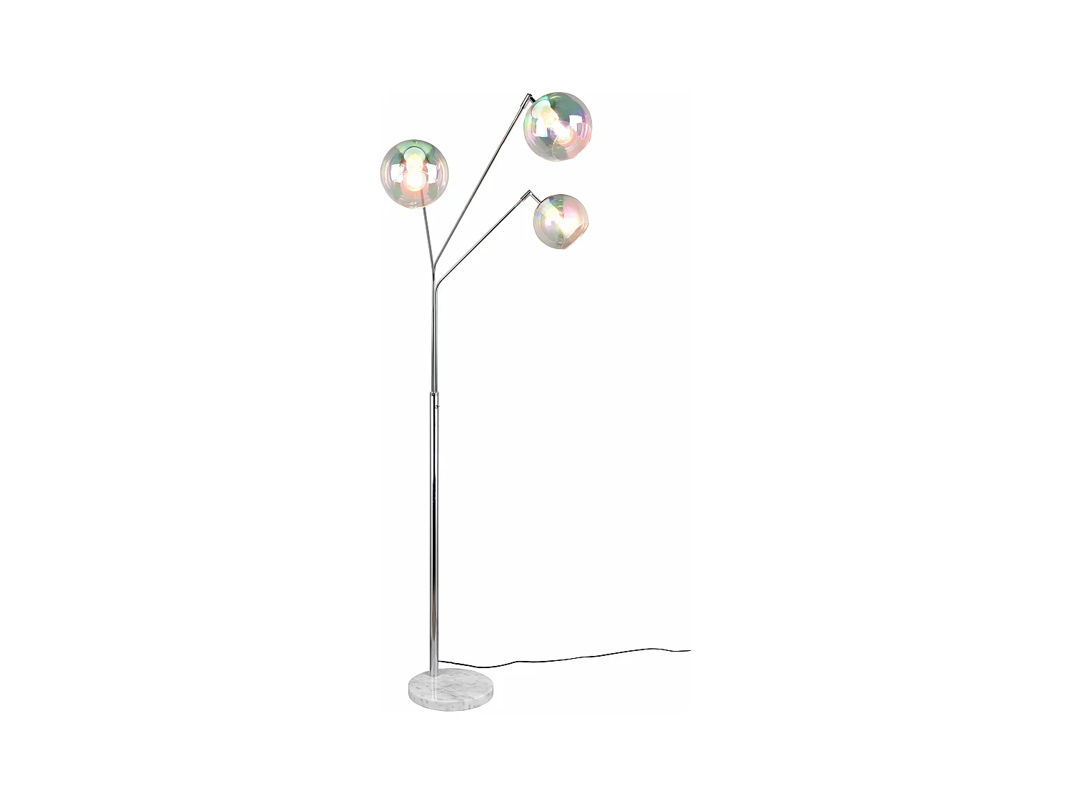 Piantana 3 diffusori, metallo e vetro, cromo, H200 cm, Paxton