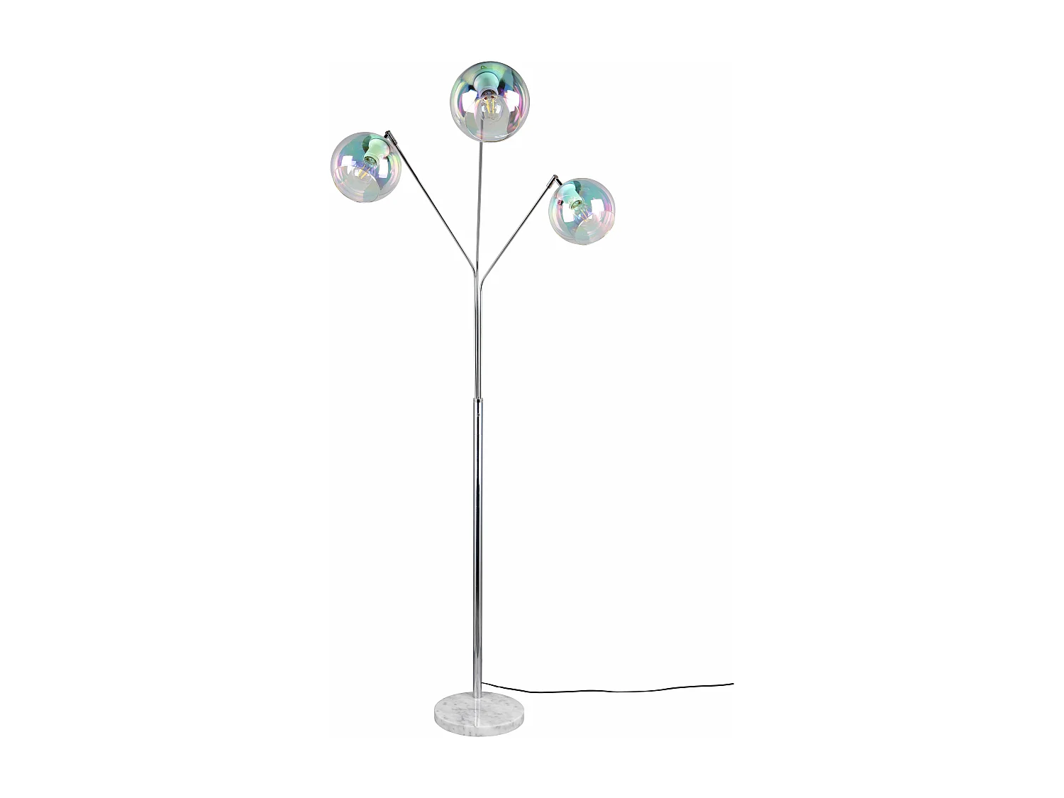 Piantana 3 diffusori, metallo e vetro, cromo, H200 cm, Paxton