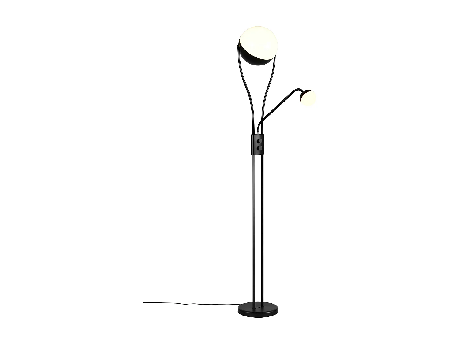 Piantana c/lampada lettura, metallo, nero, H 180 cm, Chris