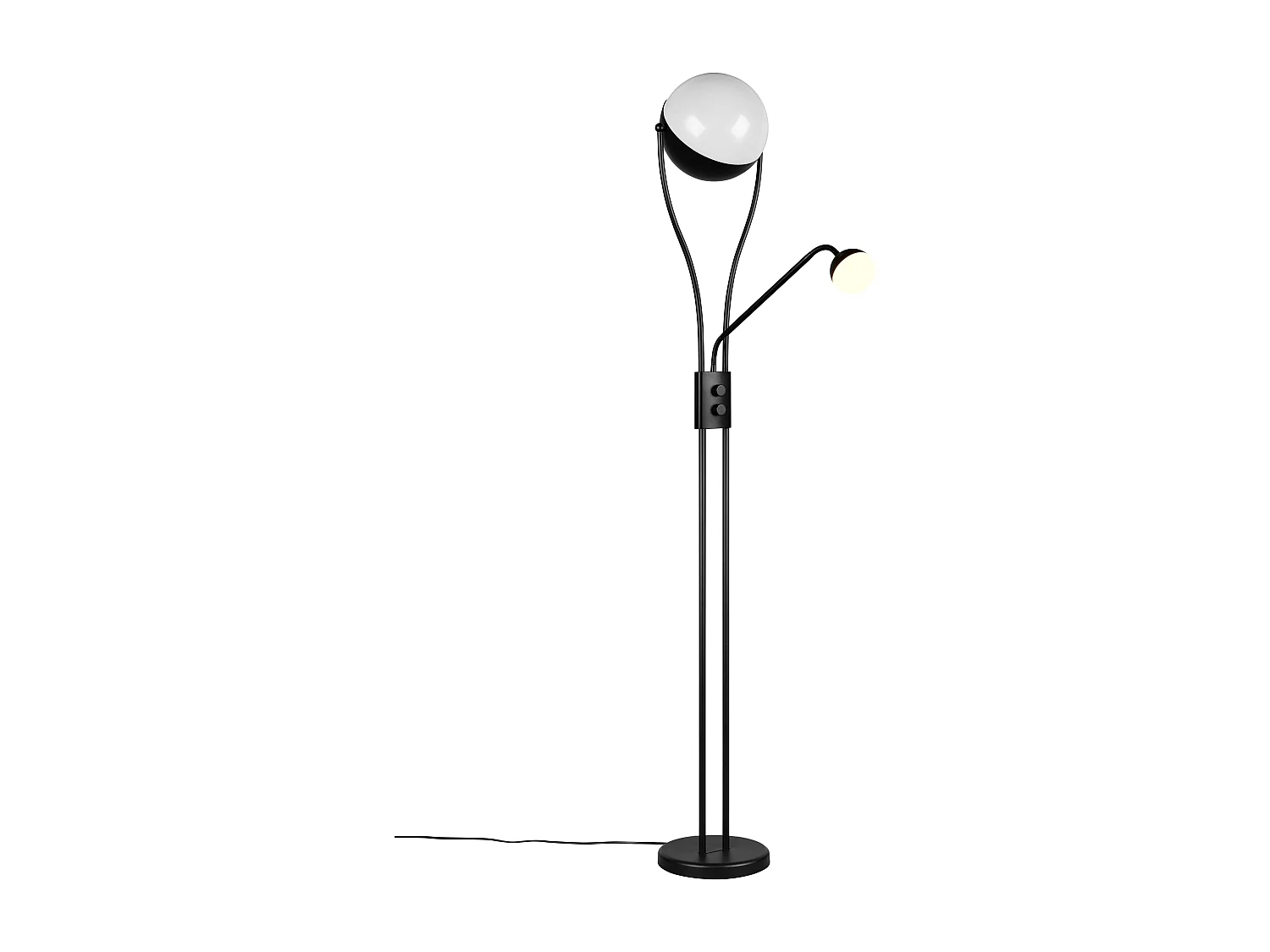Piantana c/lampada lettura, metallo, nero, H 180 cm, Chris