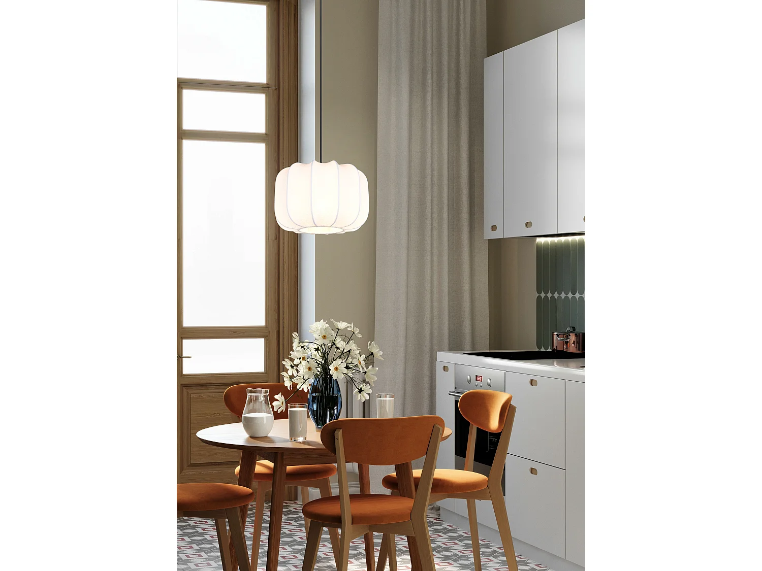 Hanglamp MADELINE - 25x25x150 cm - Zwart