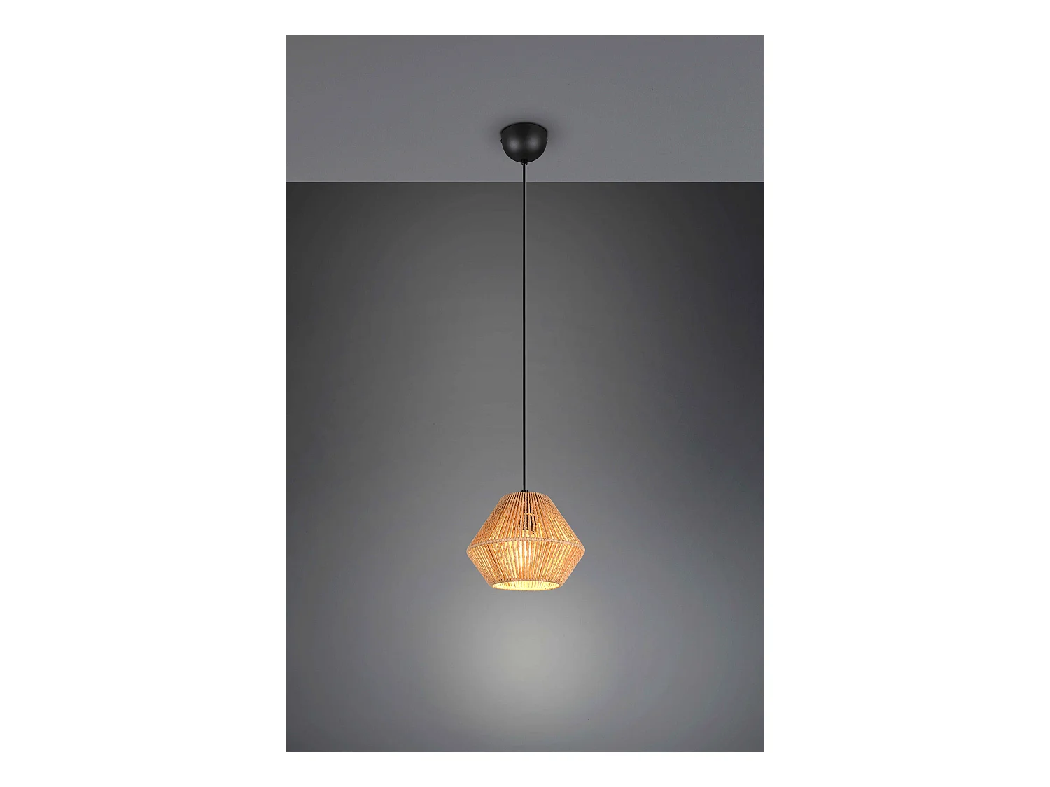 Lampada a sospensione, fibre naturali, D 20 cm, Lucille