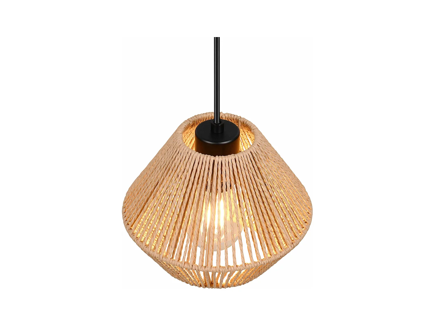 Lampada a sospensione, fibre naturali, D 20 cm, Lucille