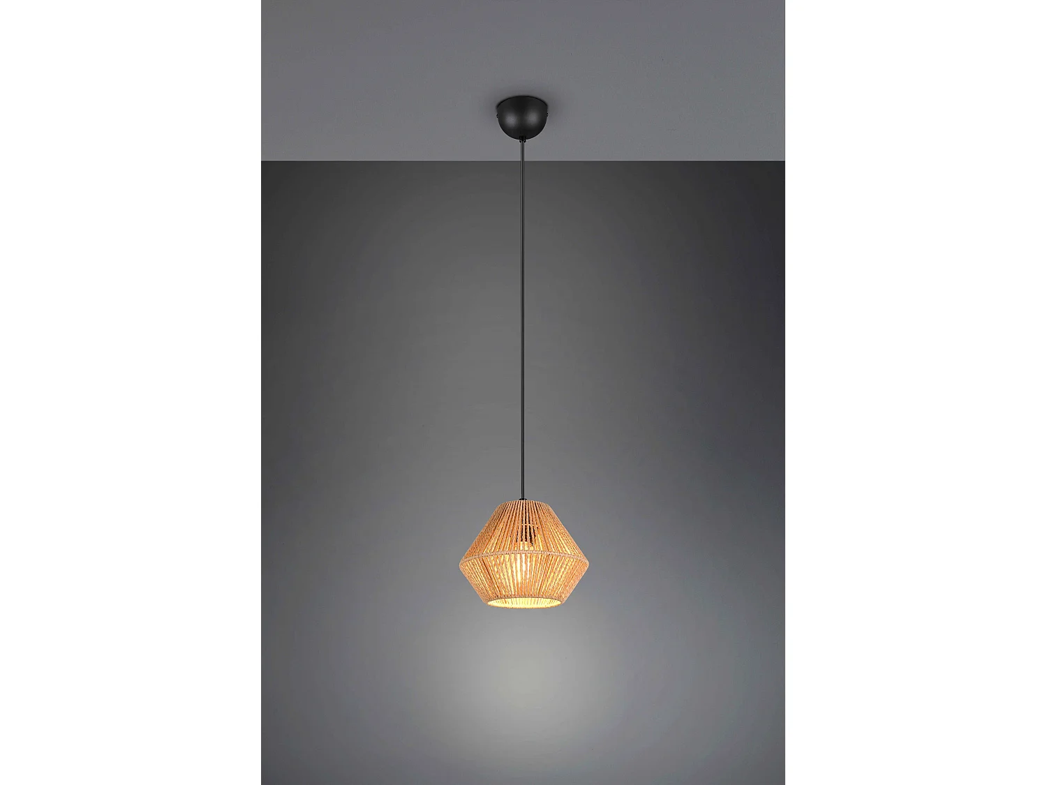 Lampada a sospensione, fibre naturali, D 20 cm, Lucille