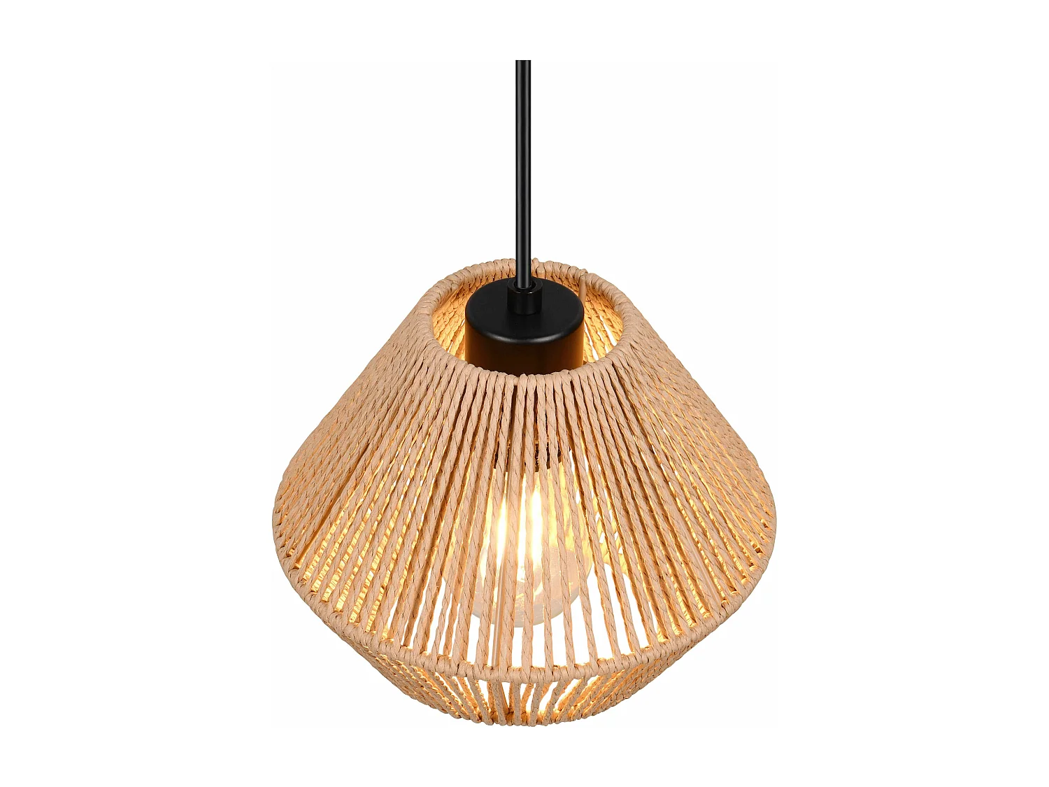 Lampada a sospensione, fibre naturali, D 20 cm, Lucille