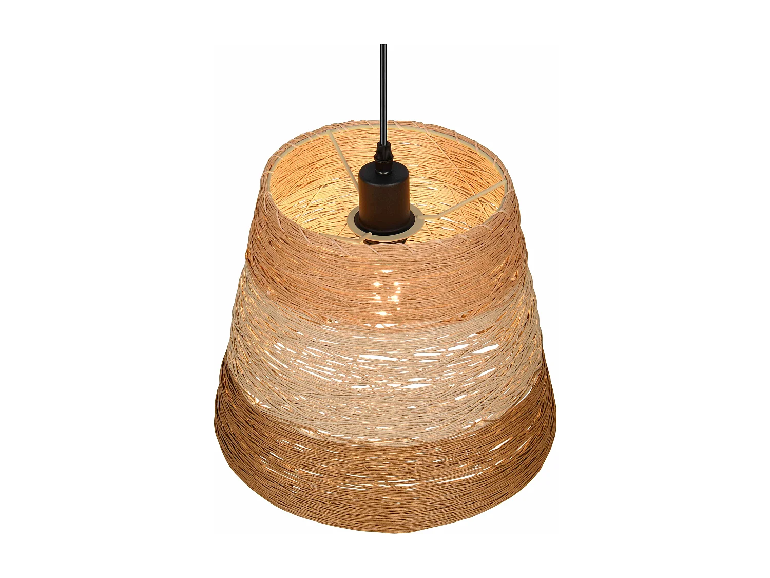 Lampada a sospensione, fibre naturali, 3 tonalità, D 25 cm, Joeline