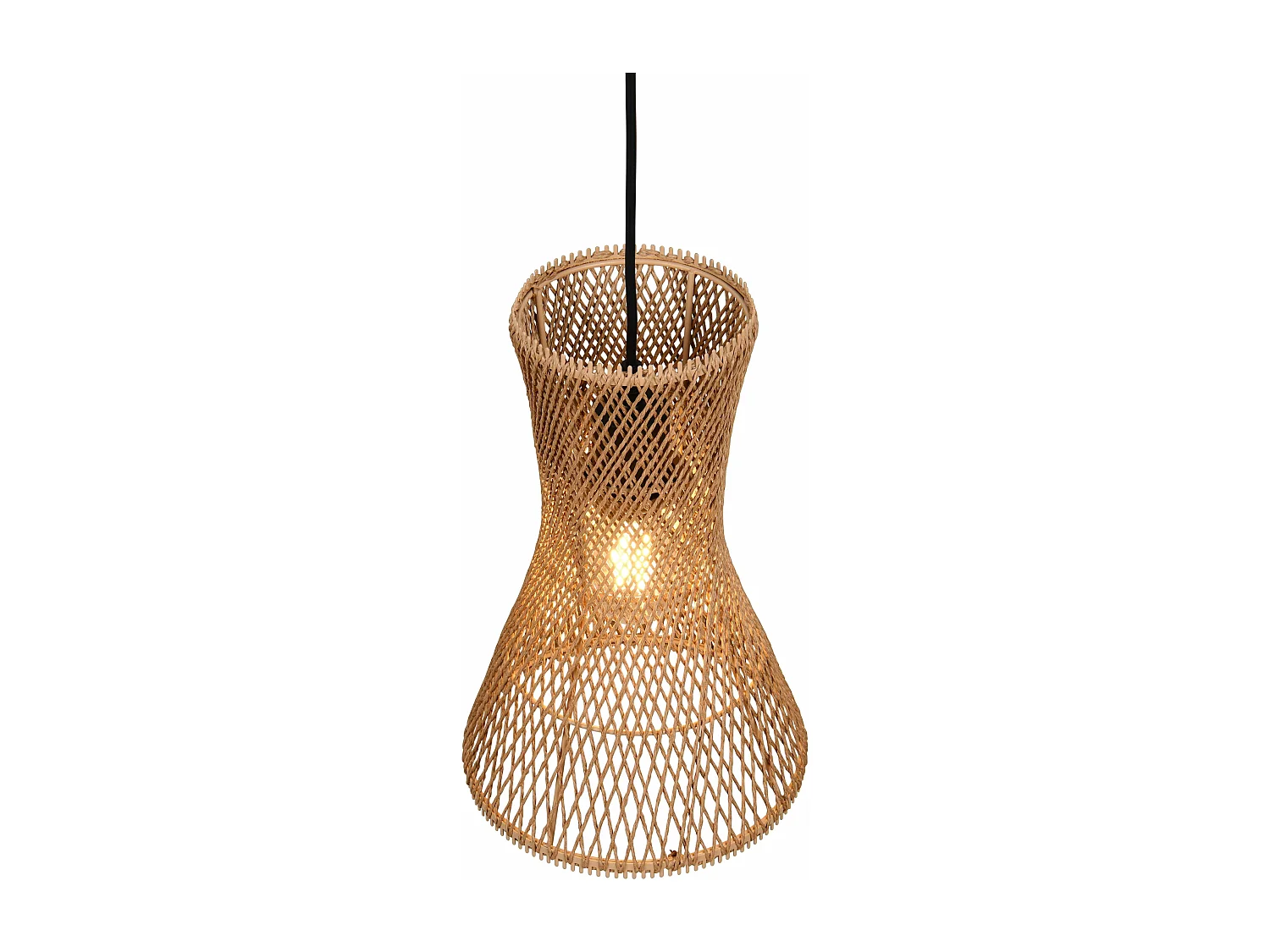 Lampada a sospensione, fibre naturali, D 20 cm, Bijou