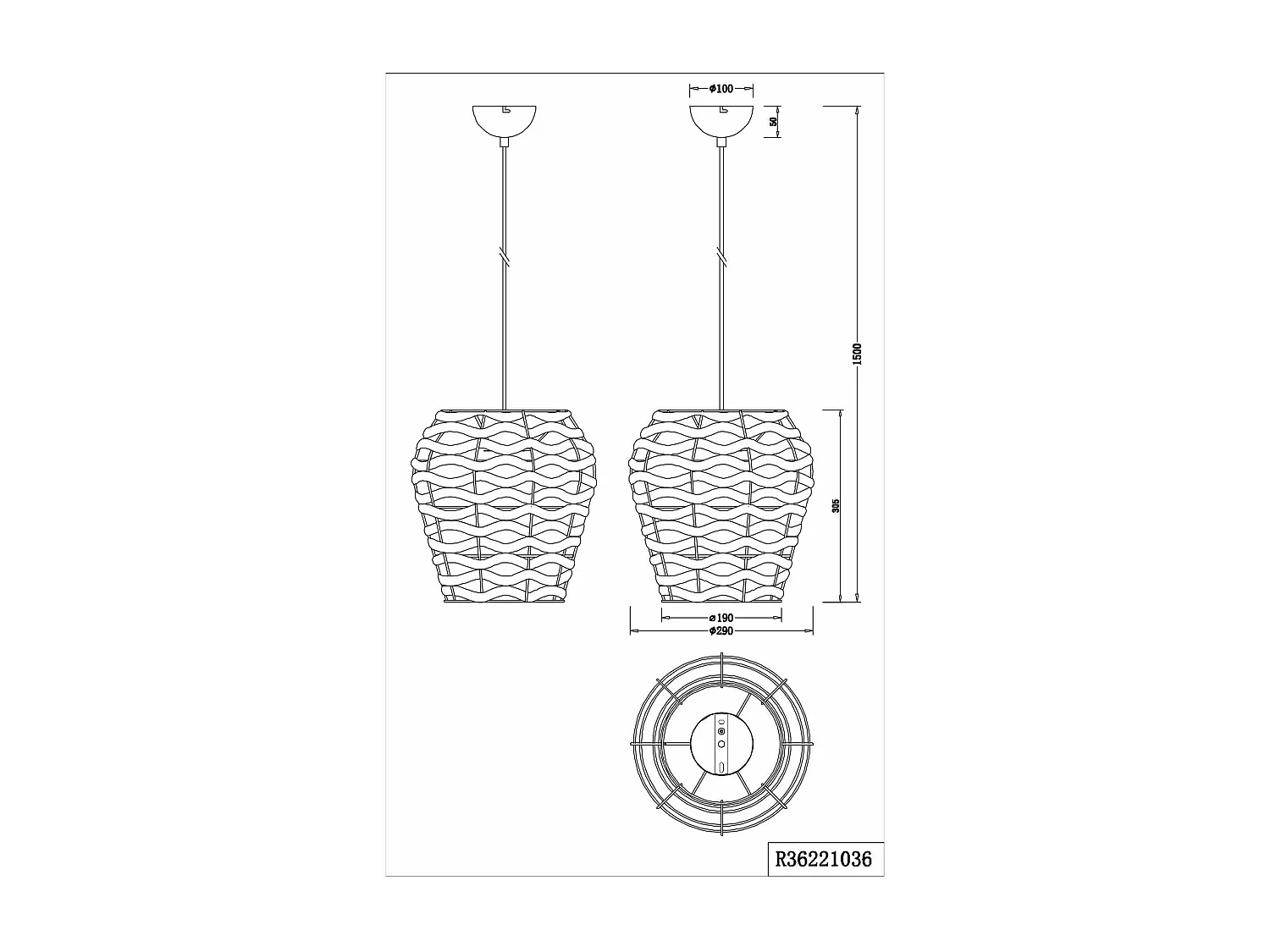 Lampada a sospensione, giacinto d'acqua, D 30 cm, Jean