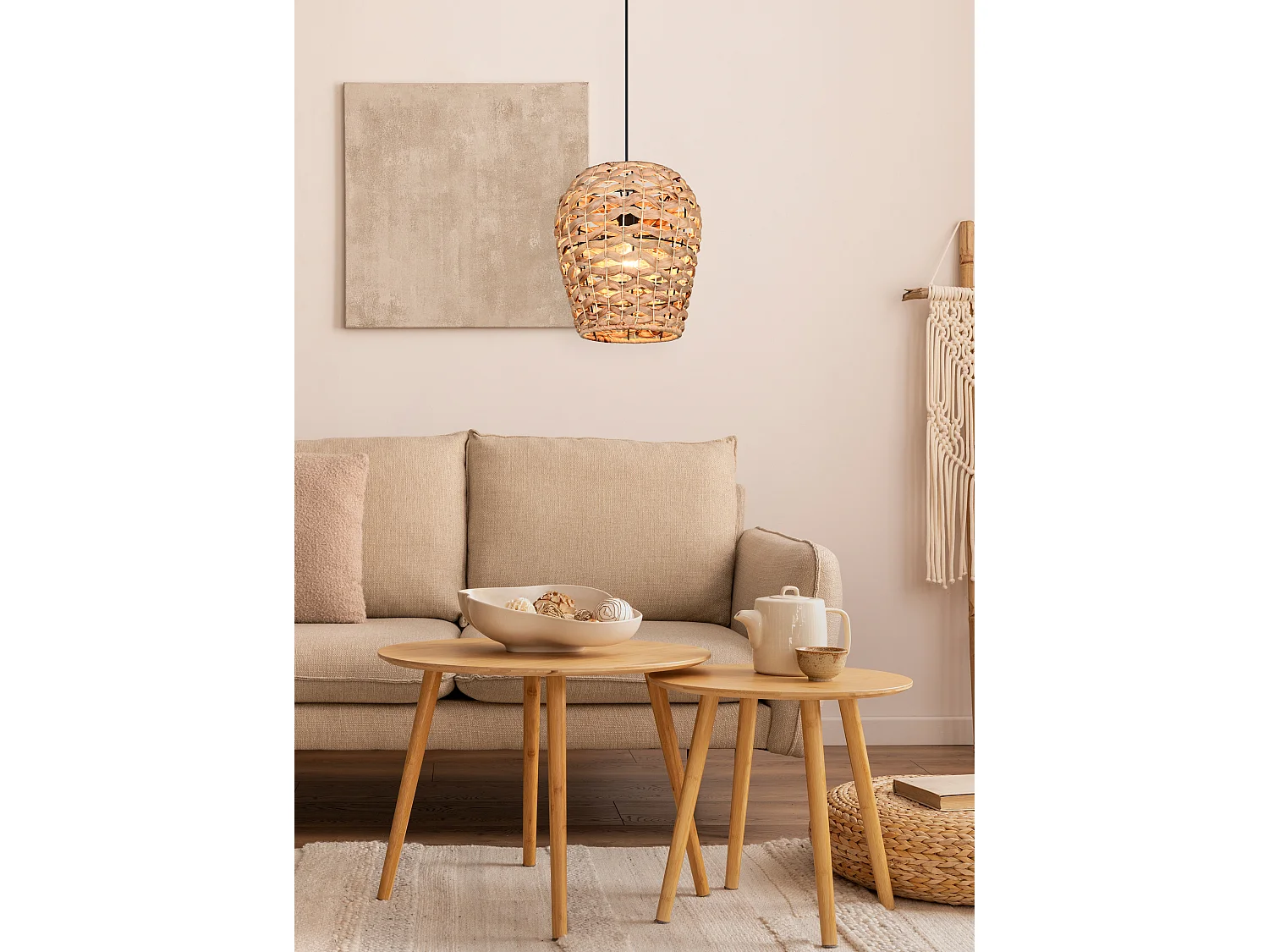 Hanglamp JEAN - 29x29x150 cm - Zwart