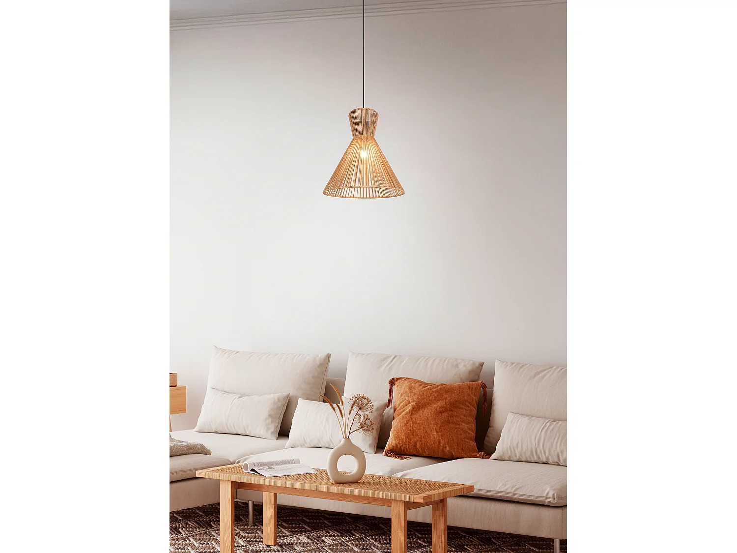 Hanglamp ROSALIE - 35x35x150 cm - Zwart