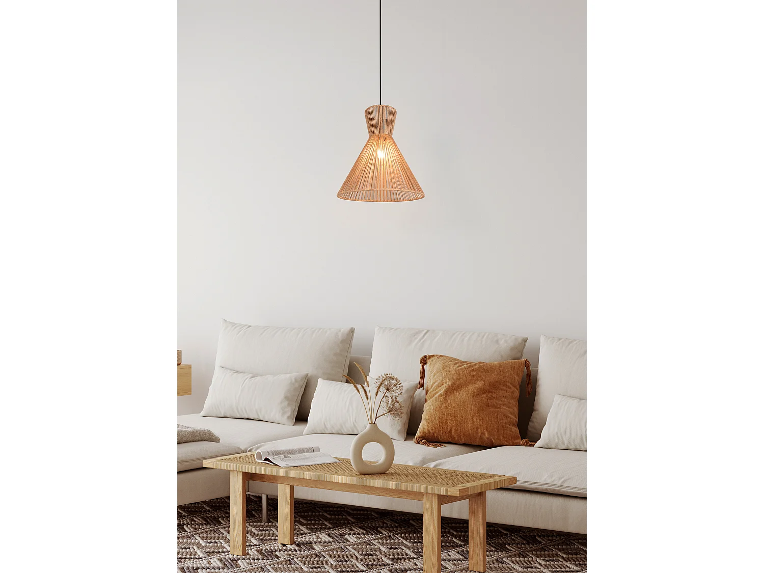 Hanglamp ROSALIE - 35x35x150 cm - Zwart