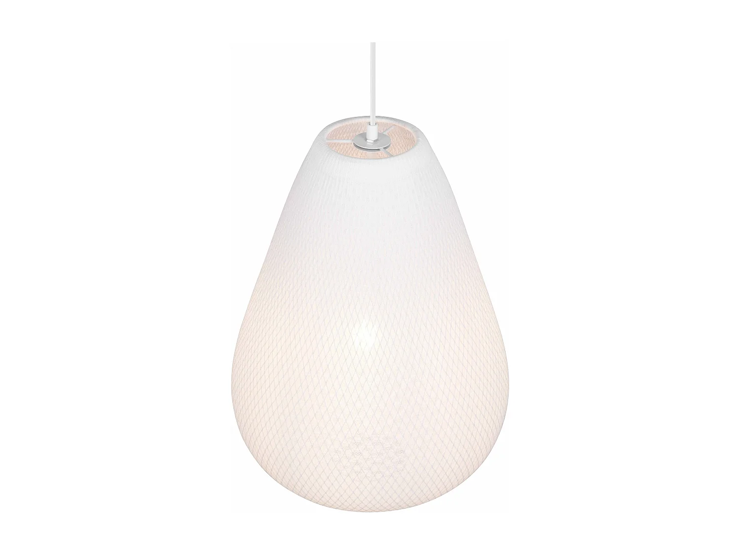 Lampada a sospensione, tessuto e metallo, bianco, D 35 cm, Janine