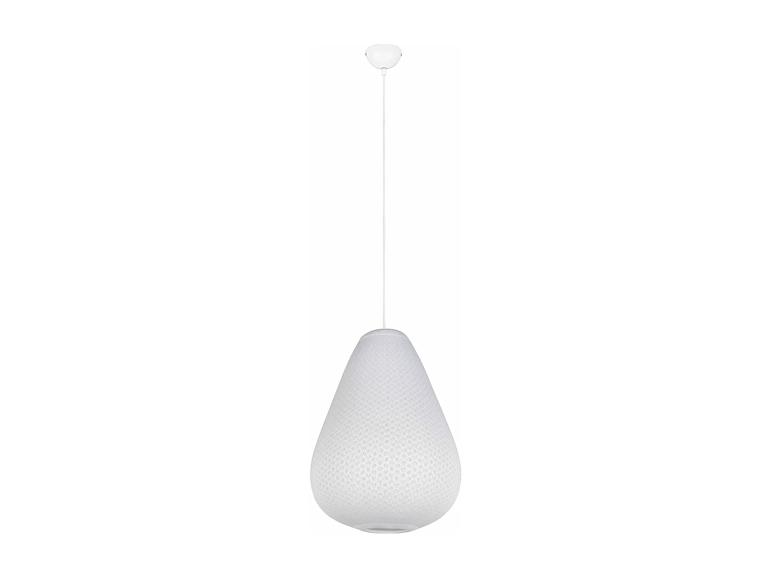 Lampada a sospensione, tessuto e metallo, bianco, D 35 cm, Janine