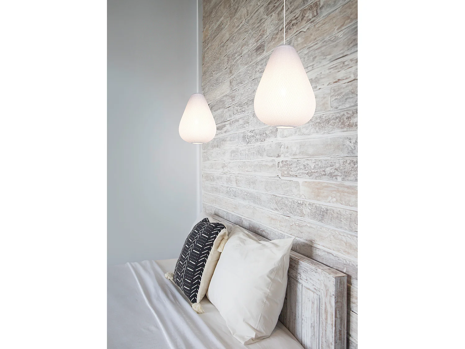 Hanglamp JANINE - 35x35x150 cm - Wit
