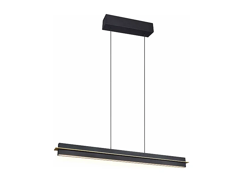 Lampada a sospensione LED, metallo, nero e oro, L 95 cm, Emerson