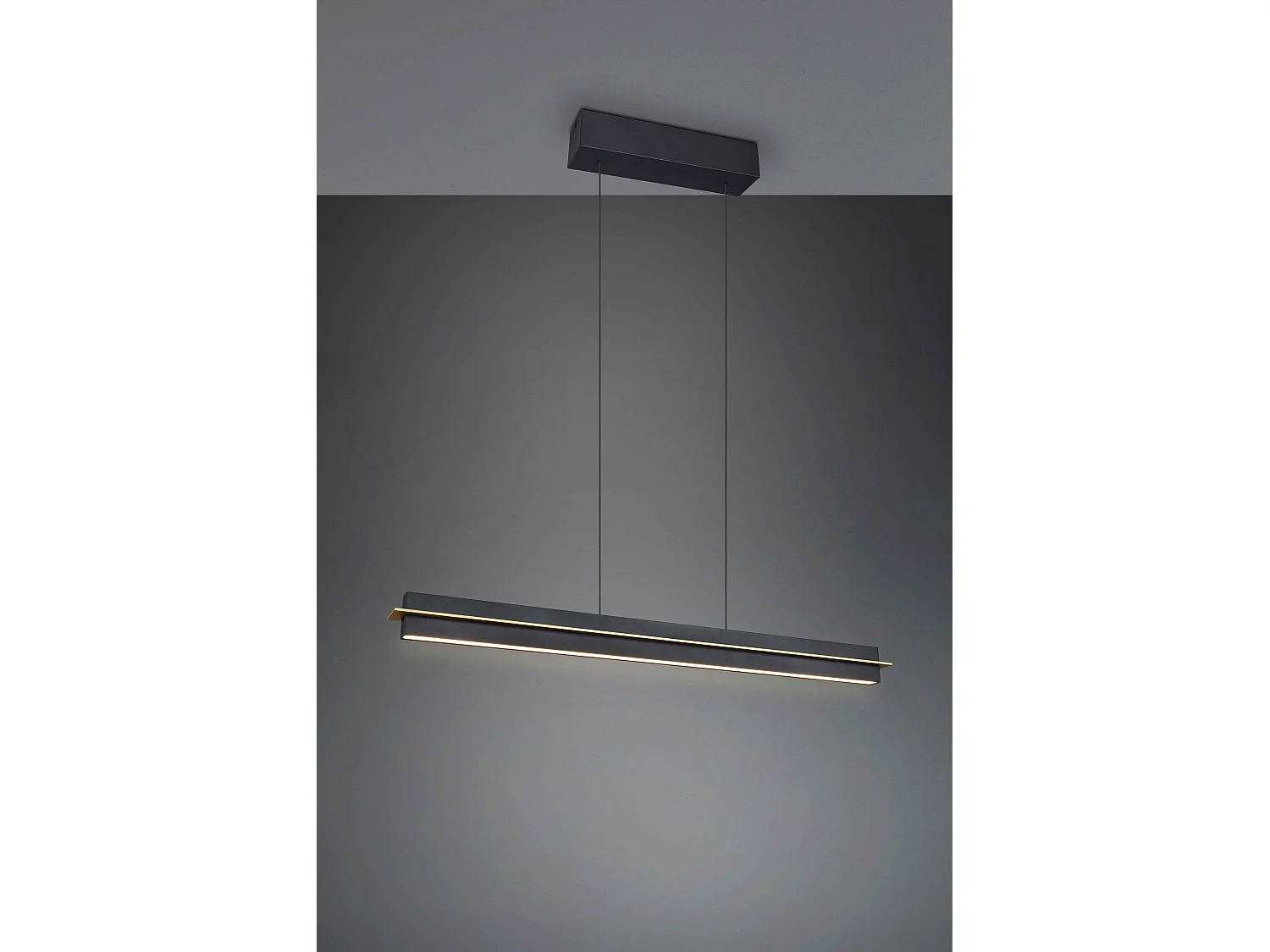 Lampada a sospensione LED, metallo, nero e oro, L 95 cm, Emerson