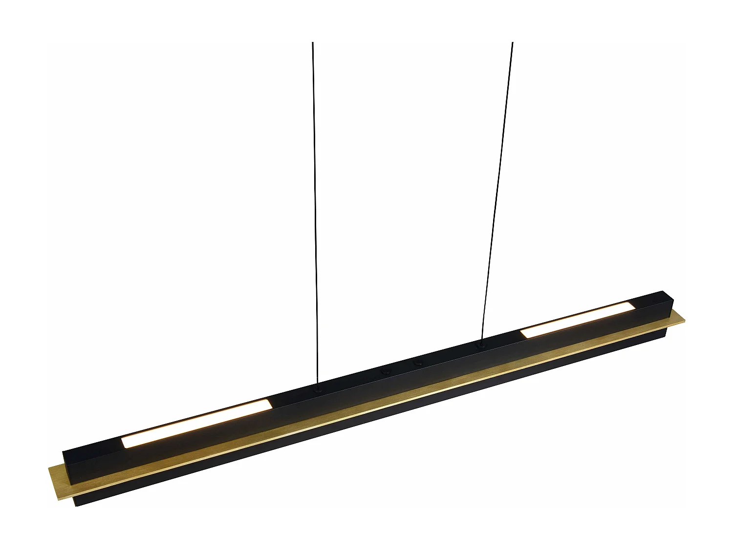 Lampada a sospensione LED, metallo, nero e oro, L 95 cm, Emerson
