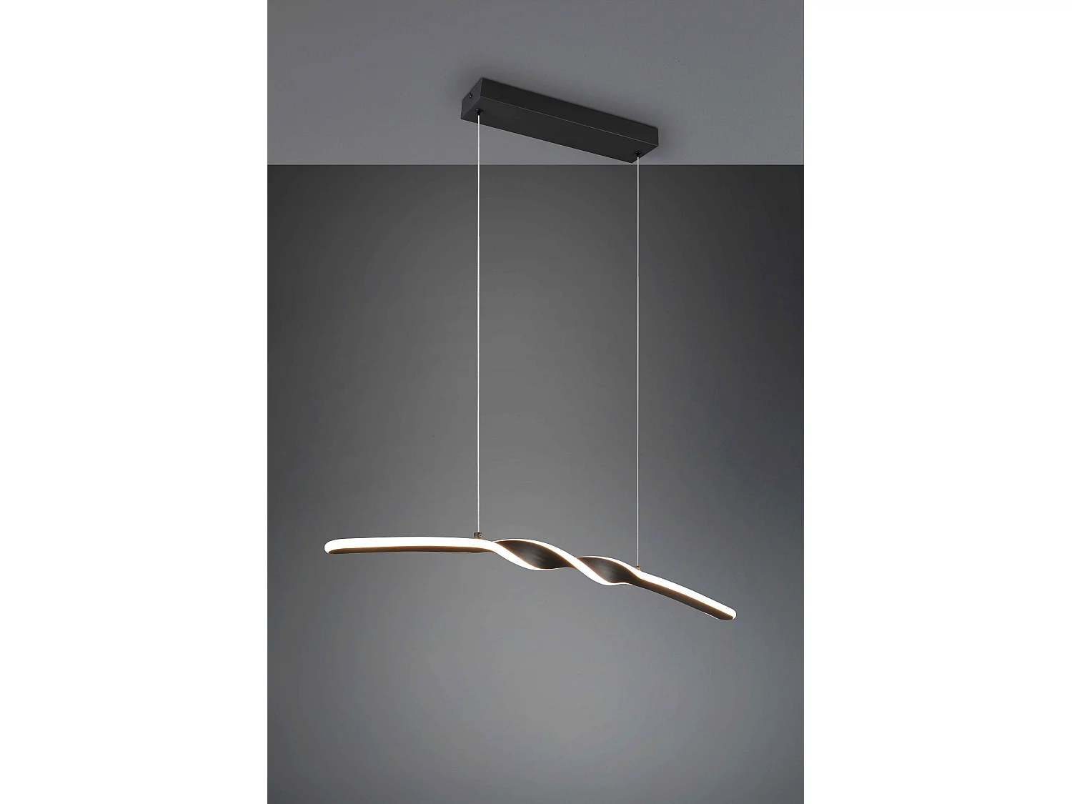 Lampada a sospensione LED, metallo, nero, L 80 cm, Ginko