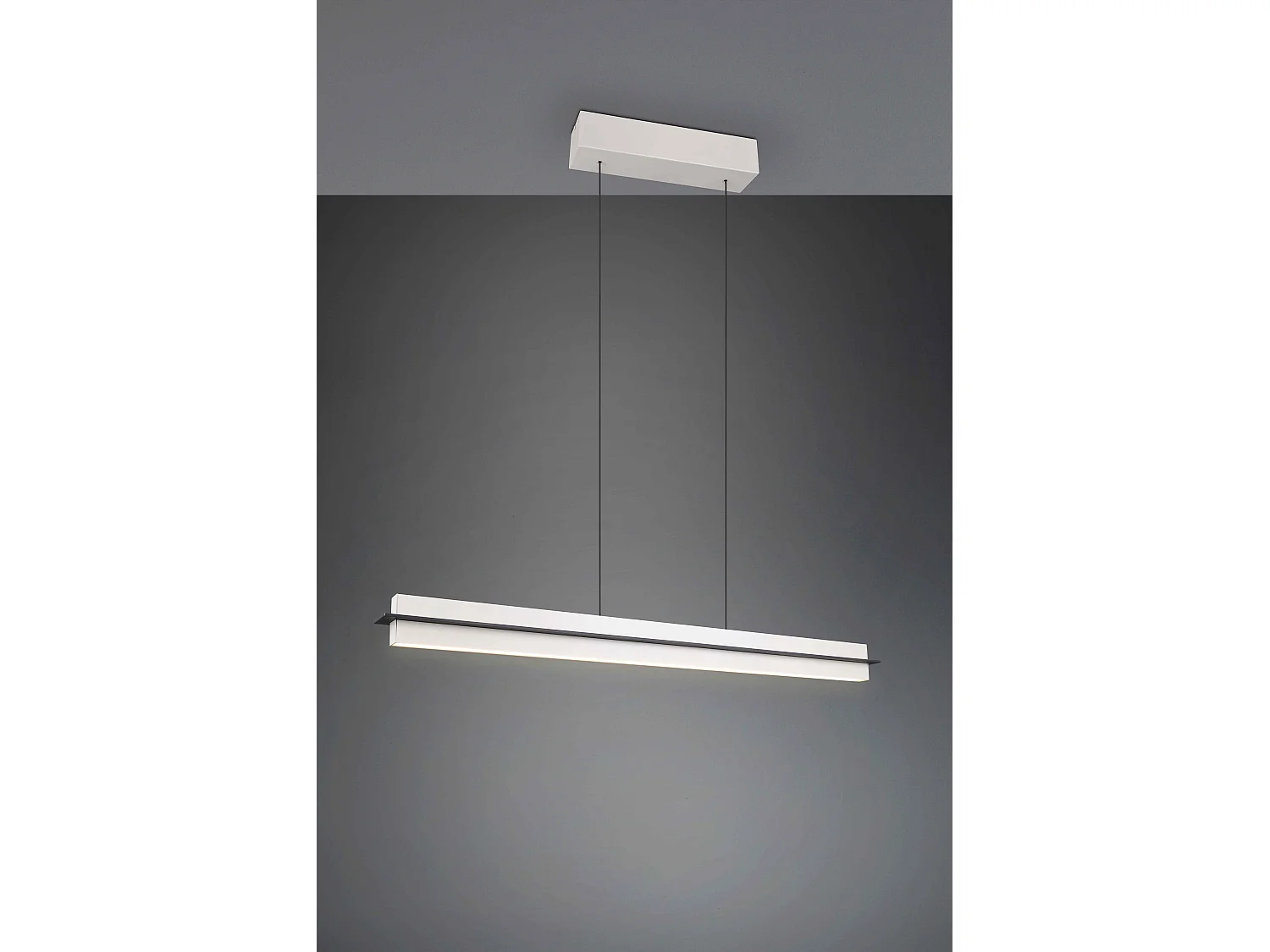Lampada a sospensione LED, metallo, grigio caldo, L 95 cm, Emerson