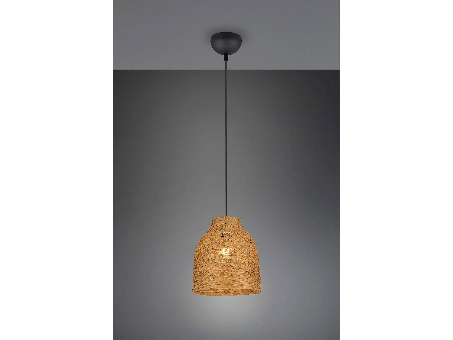 Lampada a sospensione, fibre naturali, D 25 cm, Joeline