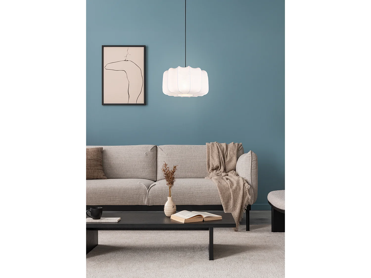 Hanglamp MADELINE - 40x40x150 cm - Zwart