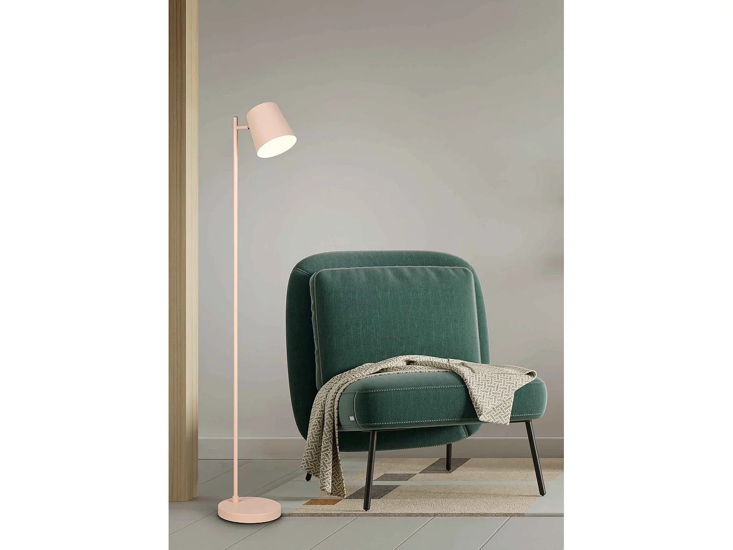 Piantana LED ricaricabile, metallo, sabbia, H 125 cm, Blake