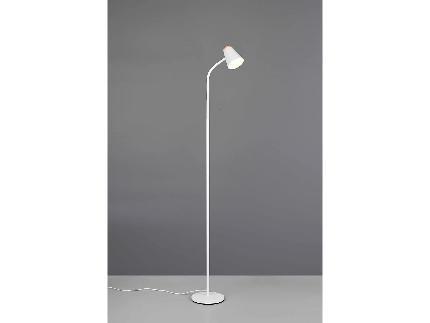 Piantana LED, plastica, bianco, H 145 cm, Pongo