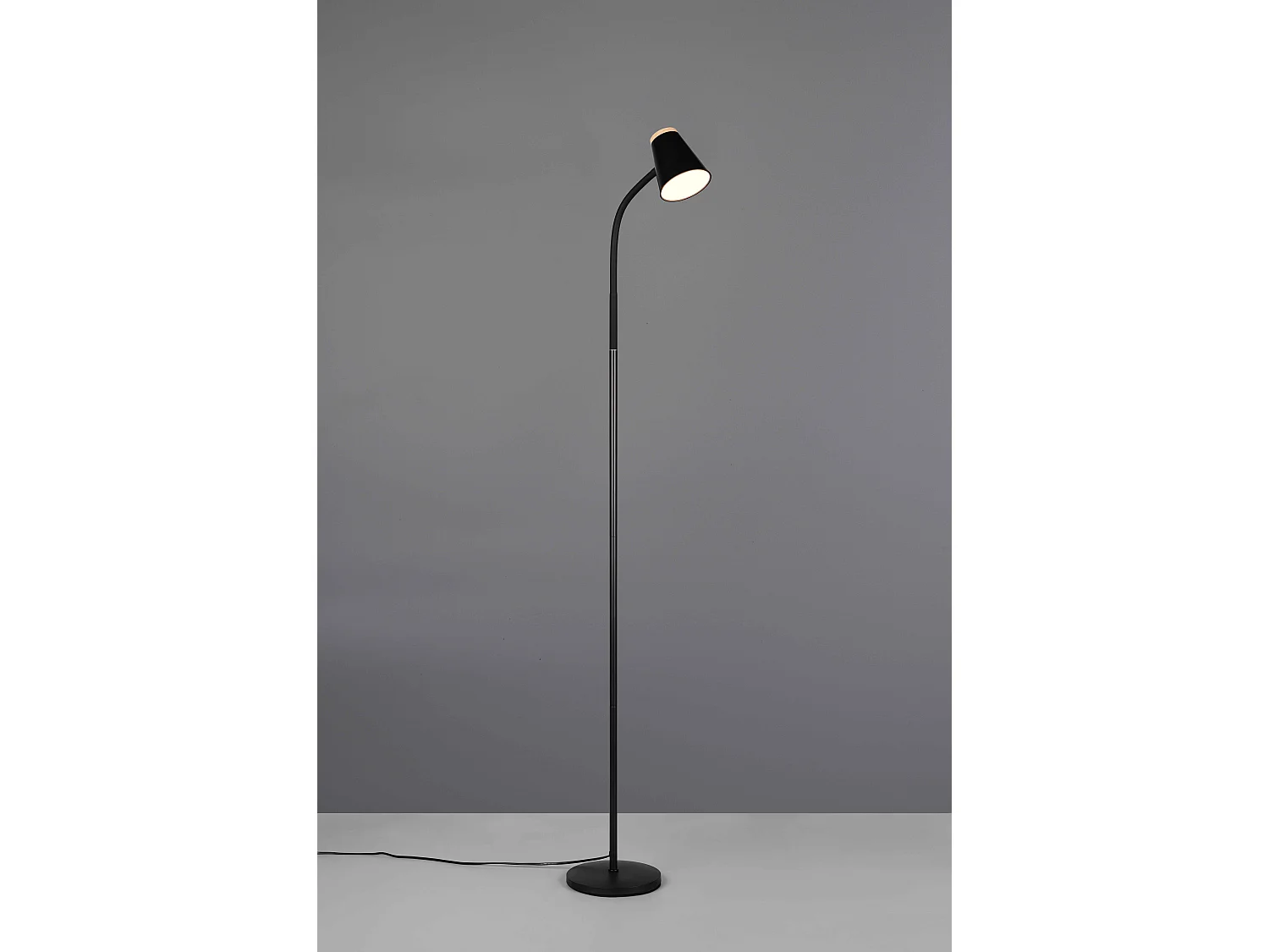 Piantana LED, plastica, nero, H 145 cm, Pongo