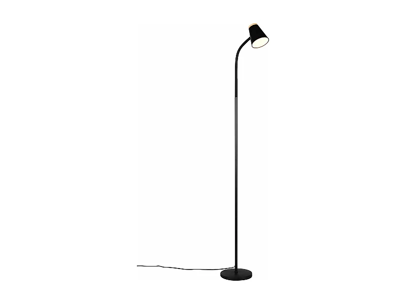 Piantana LED, plastica, nero, H 145 cm, Pongo